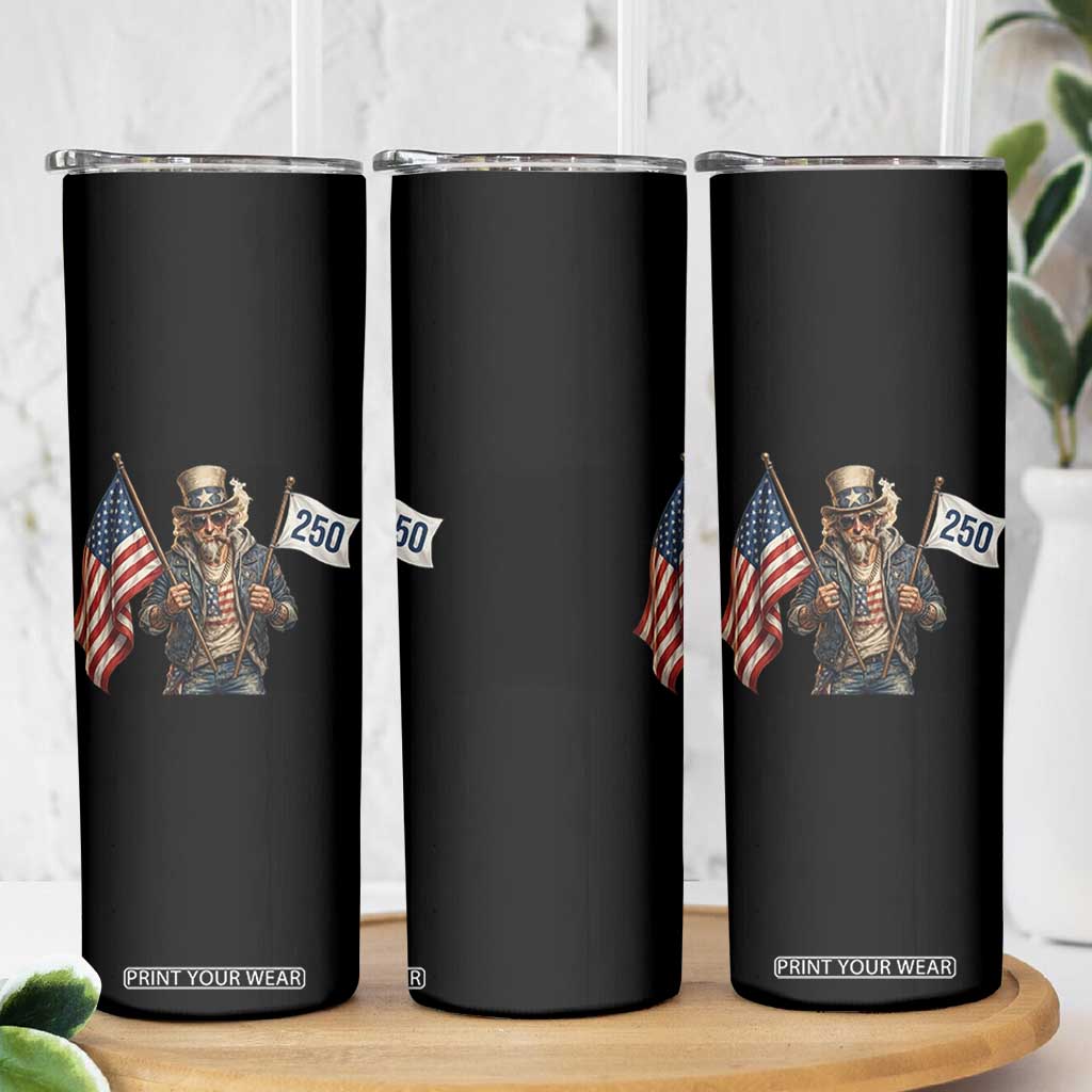 Patriotic Uncle Sam Celebrating 250 Years America Skinny Tumbler TS12 Print Your Wear