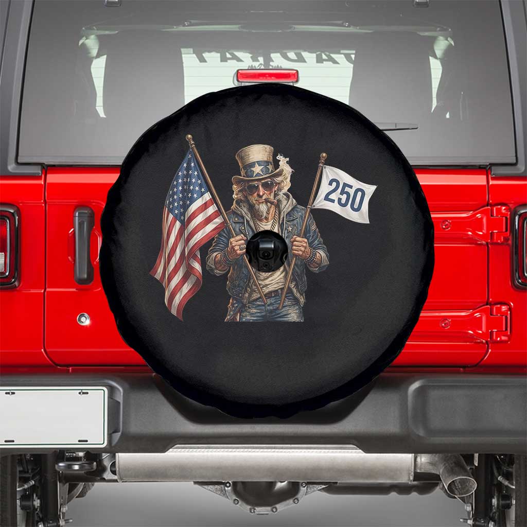 Patriotic Uncle Sam Celebrating 250 Years America Spare Tire Cover TS12 Black Print Your Wear