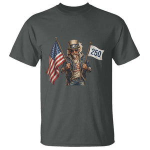 Patriotic Uncle Sam Celebrating 250 Years America T Shirt TS12 Dark Heather Print Your Wear