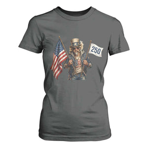 Patriotic Uncle Sam Celebrating 250 Years America T Shirt For Women TS12 Dark Heather Print Your Wear
