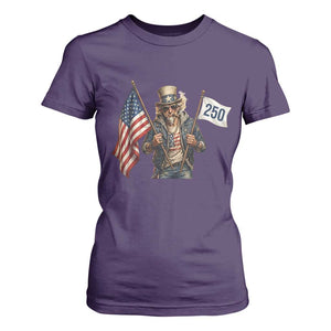 Patriotic Uncle Sam Celebrating 250 Years America T Shirt For Women TS12 Purple Print Your Wear