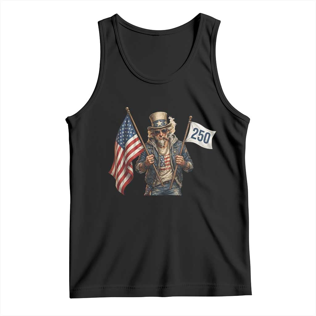 Patriotic Uncle Sam Celebrating 250 Years America Tank Top TS12 Black Print Your Wear