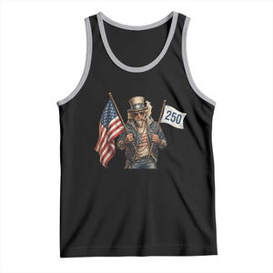Patriotic Uncle Sam Celebrating 250 Years America Tank Top TS12 Black Athletic Heather Print Your Wear