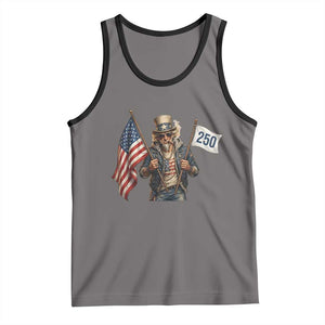 Patriotic Uncle Sam Celebrating 250 Years America Tank Top TS12 Deep Heather Black Print Your Wear