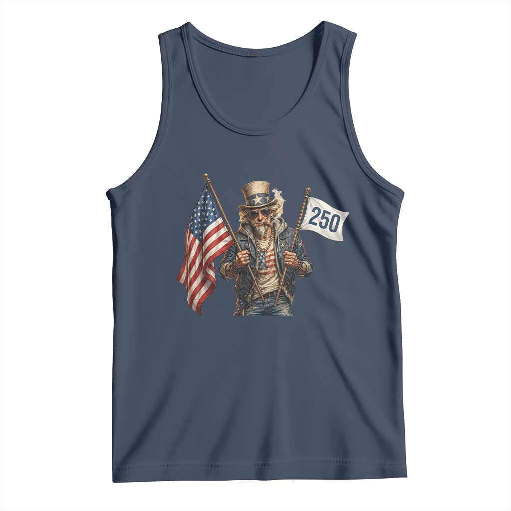 Patriotic Uncle Sam Celebrating 250 Years America Tank Top TS12 Navy Print Your Wear