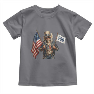 Patriotic Uncle Sam Celebrating 250 Years America Toddler T Shirt TS12 Charcoal Print Your Wear