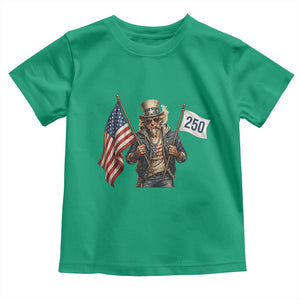 Patriotic Uncle Sam Celebrating 250 Years America Toddler T Shirt TS12 Irish Green Print Your Wear