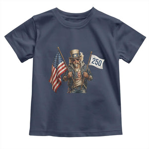 Patriotic Uncle Sam Celebrating 250 Years America Toddler T Shirt TS12 Navy Print Your Wear