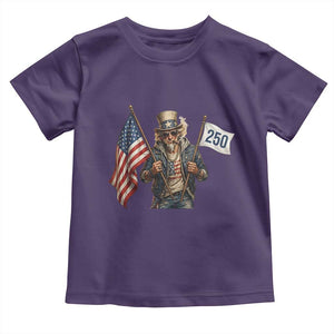 Patriotic Uncle Sam Celebrating 250 Years America Toddler T Shirt TS12 Purple Print Your Wear
