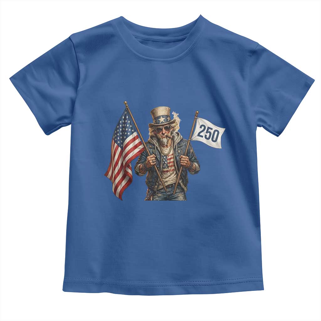 Patriotic Uncle Sam Celebrating 250 Years America Toddler T Shirt TS12 Royal Blue Print Your Wear