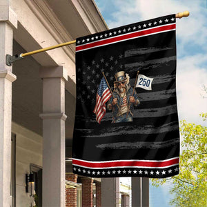 Patriotic Uncle Sam Celebrating 250 Years America Garden Flag TS12 Distressed Black Red Print Your Wear