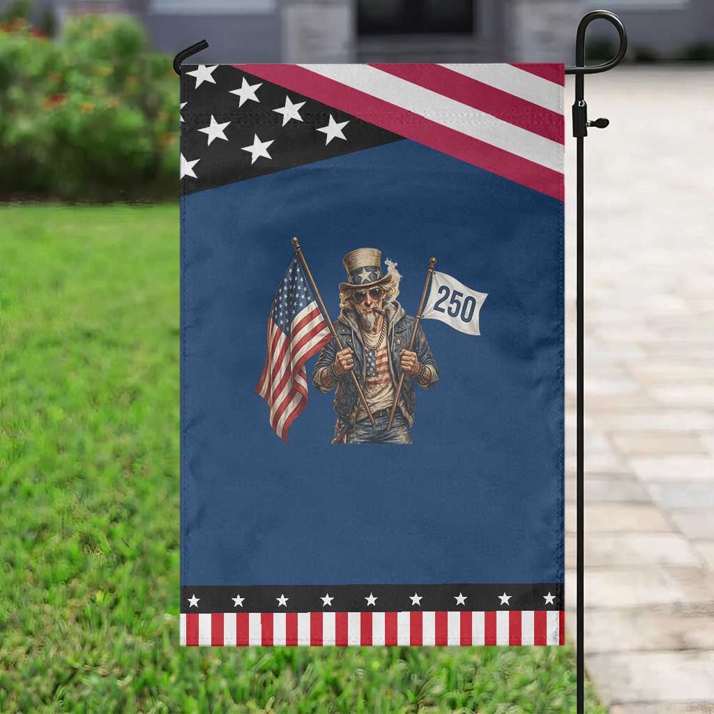 Patriotic Uncle Sam Celebrating 250 Years America Garden Flag TS12 Classic Blue Black Print Your Wear