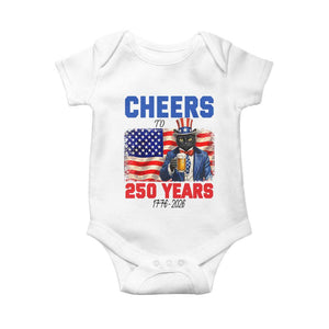 Vintage Cat Uncle Sam Baby Onesie Cheers To 250 Years TS12 White Print Your Wear
