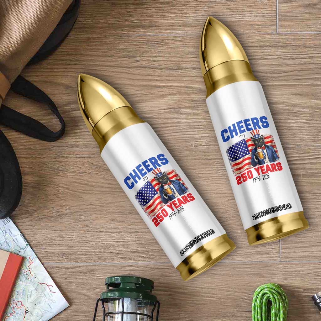 Vintage Cat Uncle Sam Bullet Tumbler Cheers To 250 Years TS12 Print Your Wear