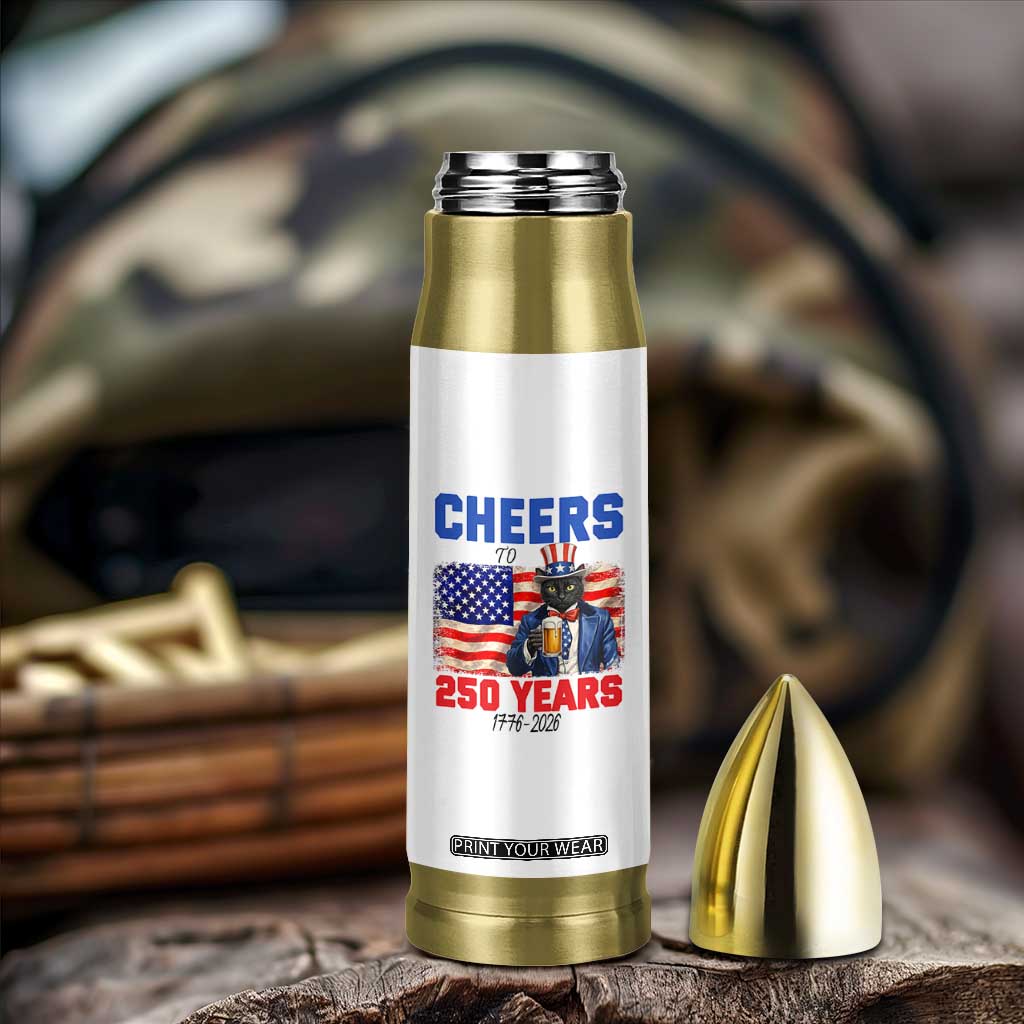 Vintage Cat Uncle Sam Bullet Tumbler Cheers To 250 Years TS12 Print Your Wear