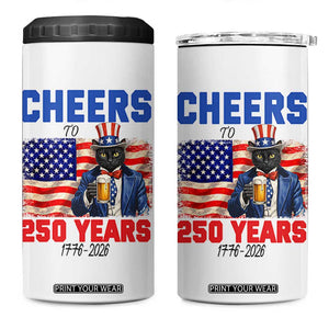 Vintage Cat Uncle Sam 4 in 1 Can Cooler Tumbler Cheers To 250 Years TS12 One Size: 16 oz White Print Your Wear