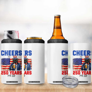 Vintage Cat Uncle Sam 4 in 1 Can Cooler Tumbler Cheers To 250 Years TS12 Print Your Wear
