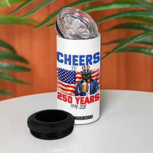 Vintage Cat Uncle Sam 4 in 1 Can Cooler Tumbler Cheers To 250 Years TS12 Print Your Wear