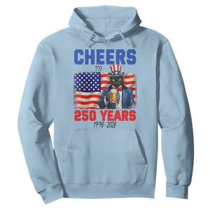 Vintage Cat Uncle Sam Hoodie Cheers To 250 Years TS12 Light Blue Print Your Wear