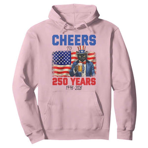 Vintage Cat Uncle Sam Hoodie Cheers To 250 Years TS12 Light Pink Print Your Wear