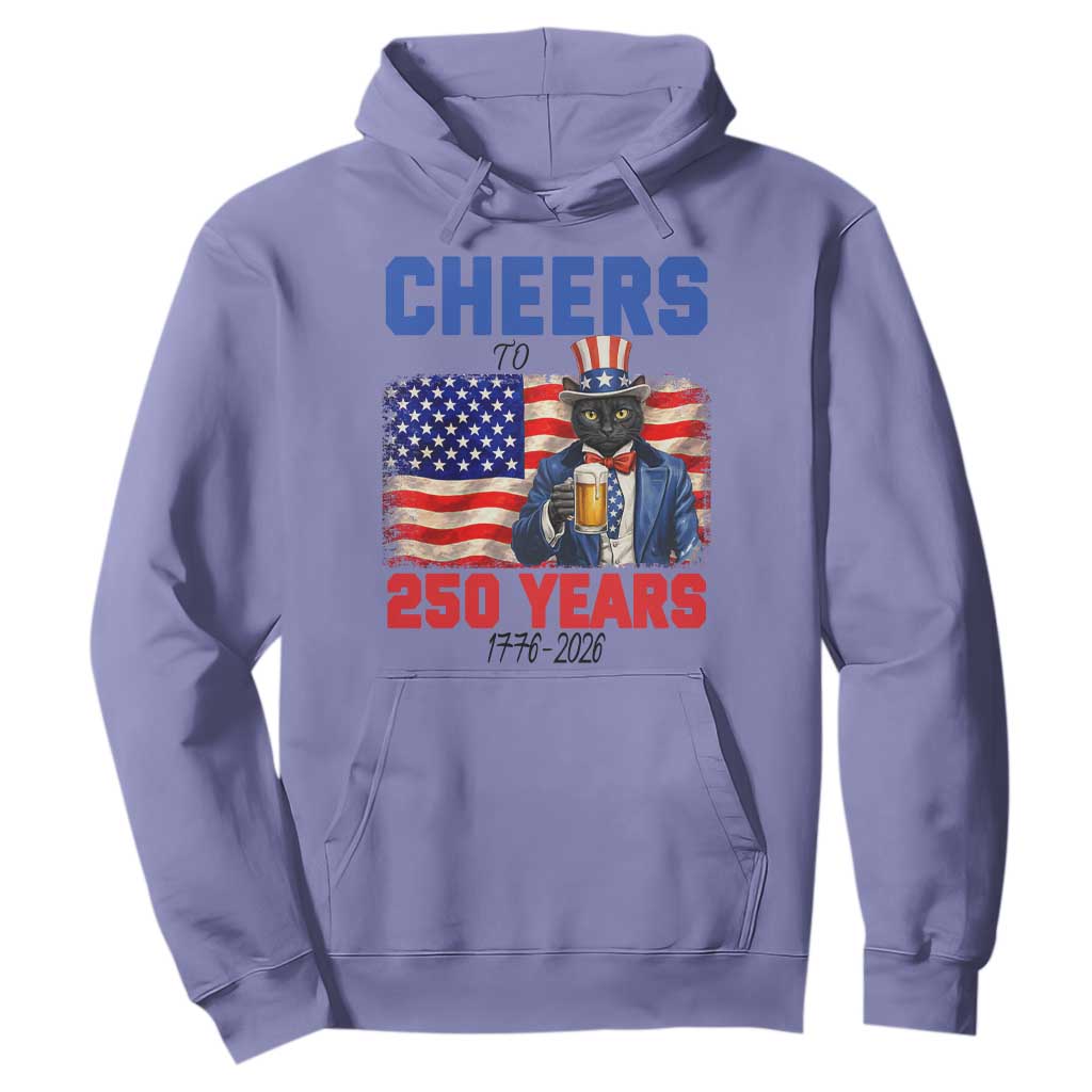 Vintage Cat Uncle Sam Hoodie Cheers To 250 Years TS12 Violet Print Your Wear