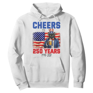 Vintage Cat Uncle Sam Hoodie Cheers To 250 Years TS12 White Print Your Wear