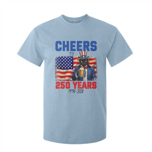 Vintage Cat Uncle Sam T Shirt For Kid Cheers To 250 Years TS12 Light Blue Print Your Wear