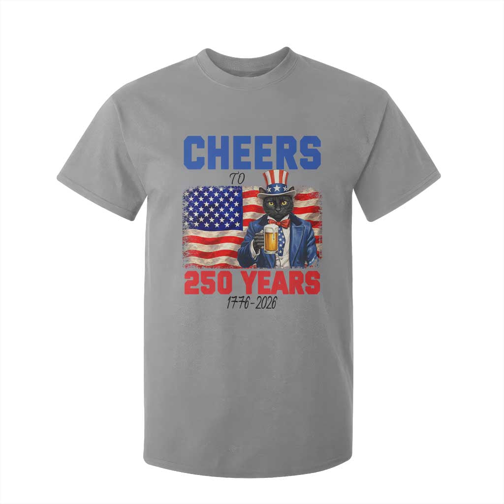 Vintage Cat Uncle Sam T Shirt For Kid Cheers To 250 Years TS12 Sport Gray Print Your Wear