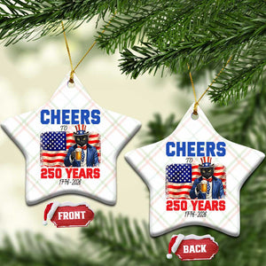 Vintage Cat Uncle Sam Ceramic Ornament Cheers To 250 Years TS12 Print Your Wear
