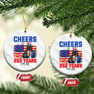 Vintage Cat Uncle Sam Ceramic Ornament Cheers To 250 Years TS12 1pc White Marble Print Your Wear