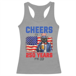 Vintage Cat Uncle Sam Racerback Tank Top Cheers To 250 Years TS12 Sport Gray Print Your Wear