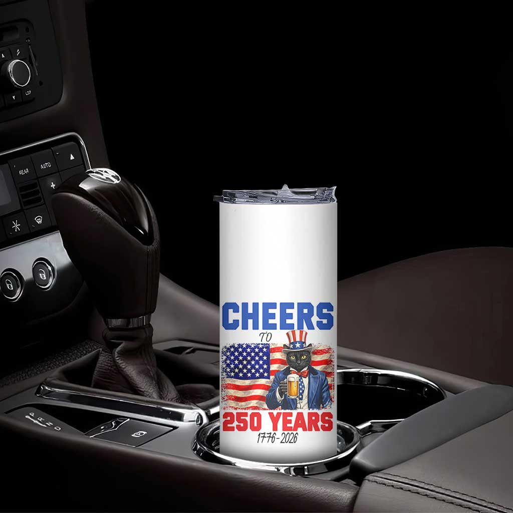 Vintage Cat Uncle Sam Skinny Tumbler Cheers To 250 Years TS12 Print Your Wear