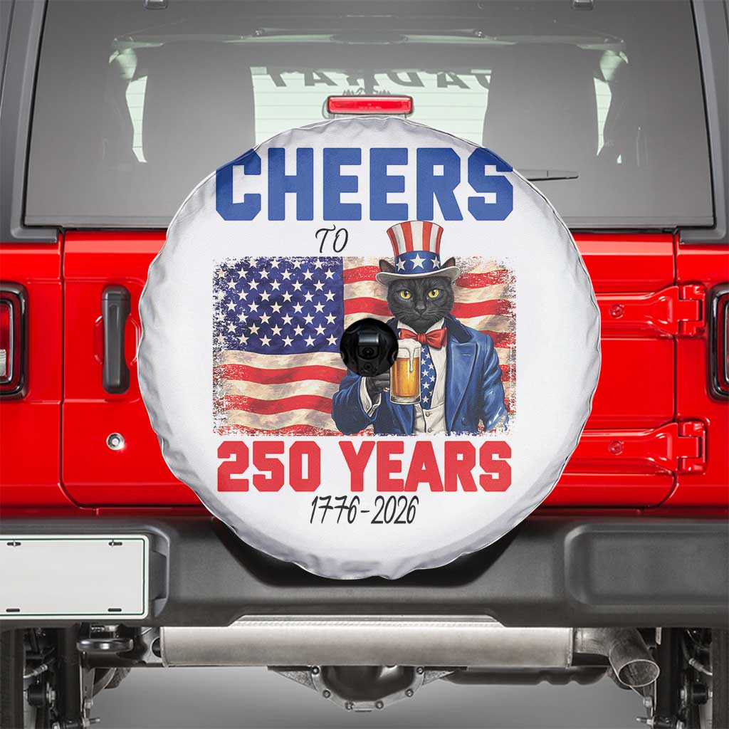 Vintage Cat Uncle Sam Spare Tire Cover Cheers To 250 Years TS12 White Print Your Wear