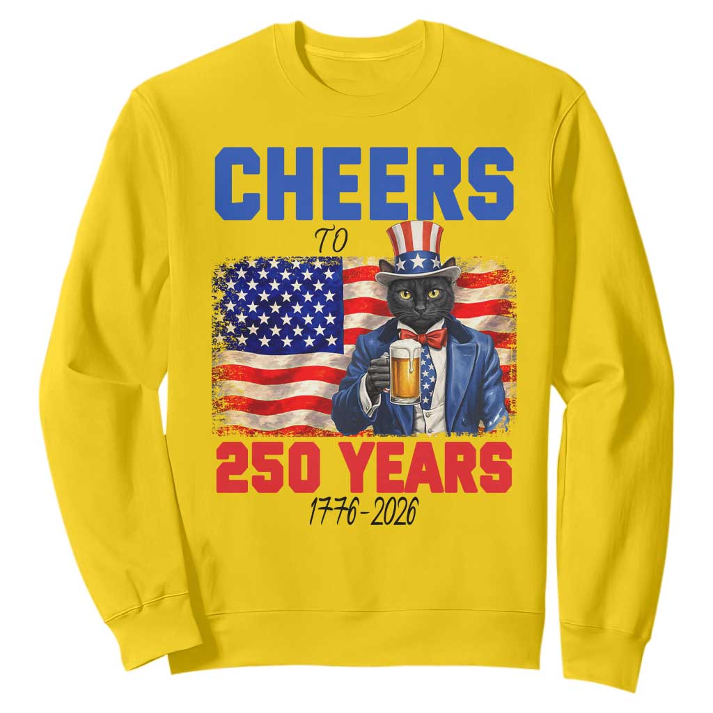 Vintage Cat Uncle Sam Sweatshirt Cheers To 250 Years TS12 Daisy Print Your Wear