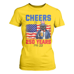 Vintage Cat Uncle Sam T Shirt For Women Cheers To 250 Years TS12 Daisy Print Your Wear