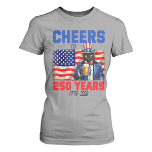 Vintage Cat Uncle Sam T Shirt For Women Cheers To 250 Years TS12 Sport Gray Print Your Wear