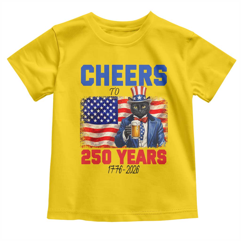 Vintage Cat Uncle Sam Toddler T Shirt Cheers To 250 Years TS12 Daisy Print Your Wear