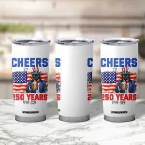 Vintage Cat Uncle Sam Tumbler Cup Cheers To 250 Years TS12 Print Your Wear