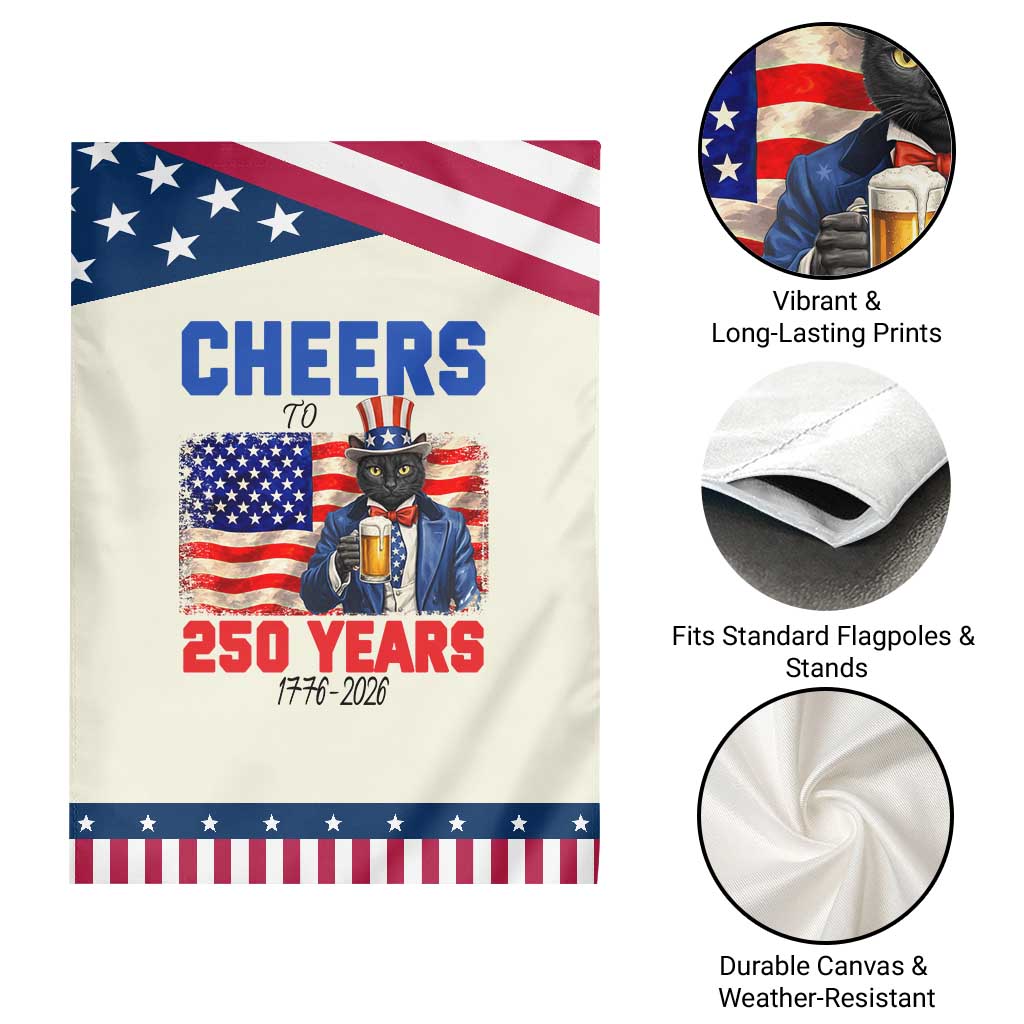 Vintage Cat Uncle Sam Garden Flag Cheers To 250 Years TS12 Print Your Wear