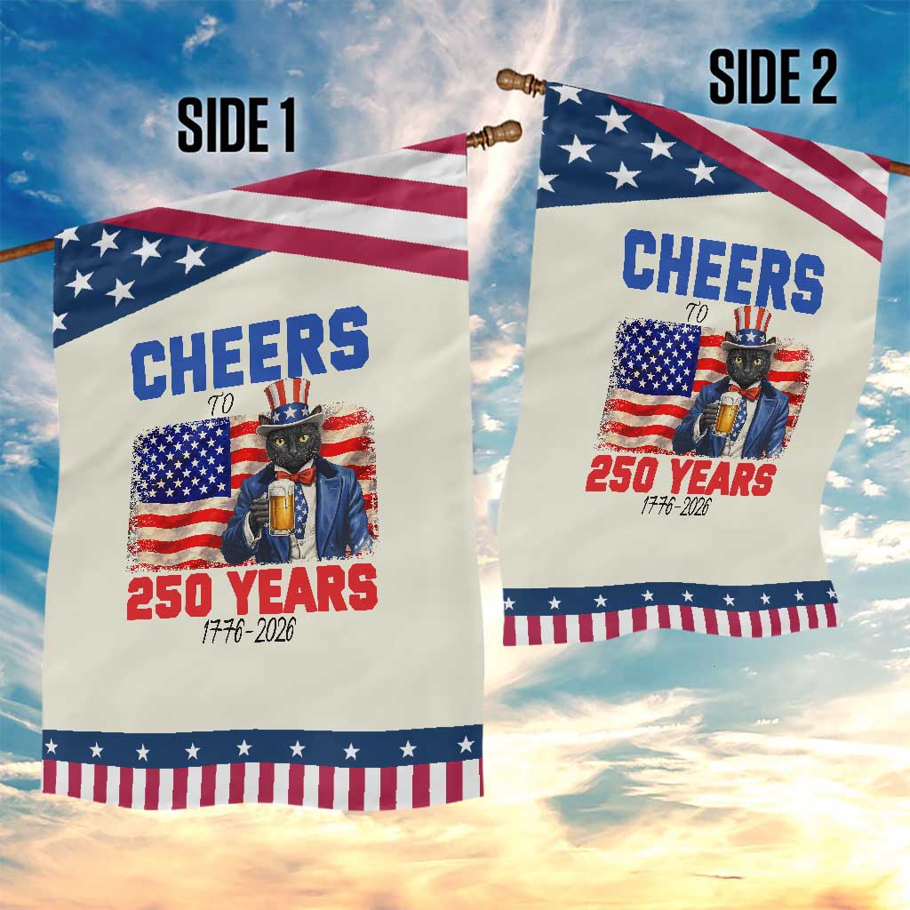 Vintage Cat Uncle Sam Garden Flag Cheers To 250 Years TS12 Print Your Wear