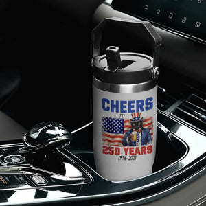 Vintage Cat Uncle Sam Flip Straw Tumbler Cheers To 250 Years TS12 Print Your Wear