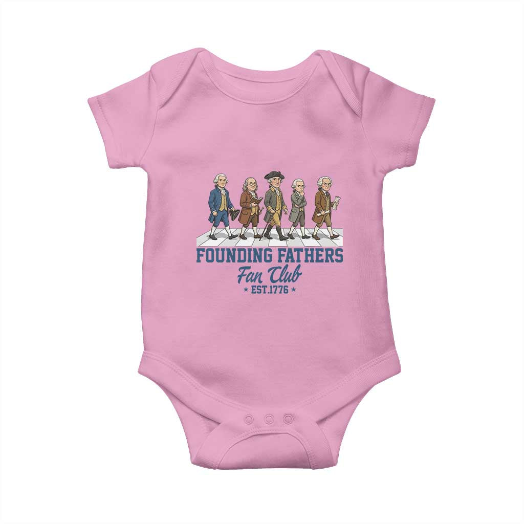 Funny Founding Fathers Fan Club Baby Onesie Patriotic American History TS12 Light Pink Print Your Wear