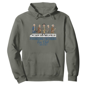 Funny Founding Fathers Fan Club Hoodie Patriotic American History TS12 Military Green Print Your Wear