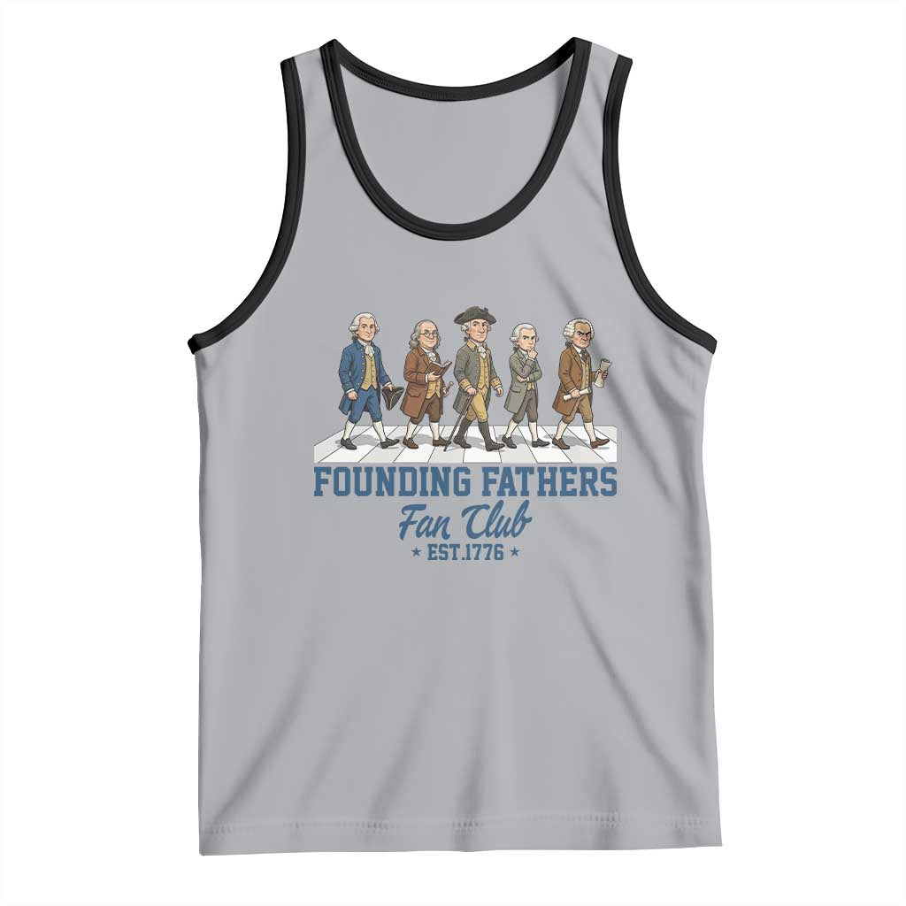 Funny Founding Fathers Fan Club Tank Top Patriotic American History TS12 Athletic Heather Black Print Your Wear