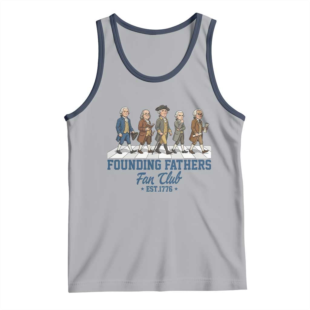 Funny Founding Fathers Fan Club Tank Top Patriotic American History TS12 Athletic Heather Navy Print Your Wear