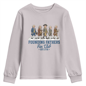 Funny Founding Fathers Fan Club Youth Sweatshirt Patriotic American History TS12 Ice Gray Print Your Wear