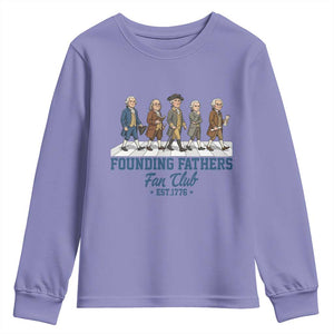 Funny Founding Fathers Fan Club Youth Sweatshirt Patriotic American History TS12 Violet Print Your Wear