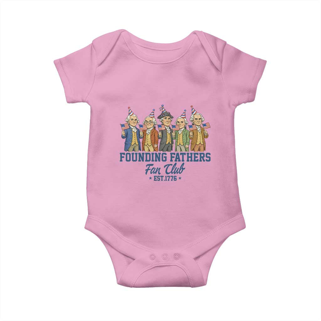 Funny Founding Fathers Fan Club Baby Onesie American History Lovers TS12 Light Pink Print Your Wear
