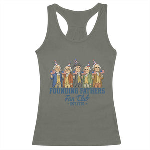 Funny Founding Fathers Fan Club Racerback Tank Top American History Lovers TS12 Military Green Print Your Wear