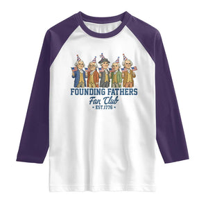 Funny Founding Fathers Fan Club Raglan Shirt American History Lovers TS12 White Purple Print Your Wear
